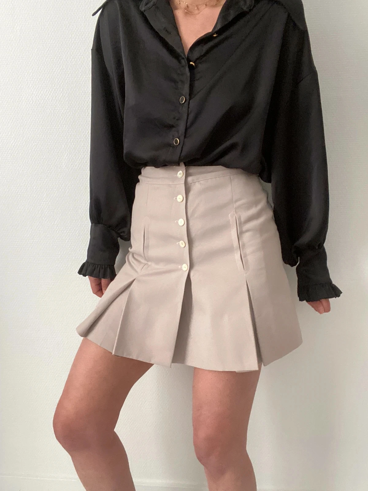 🌺 Vintage mini rok met knoopsluiting – photo 2